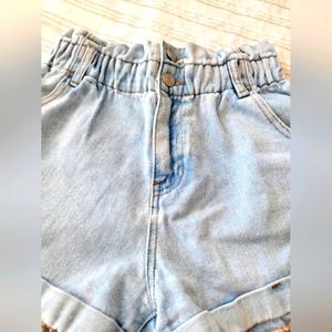 Light Denim Mom Shorts